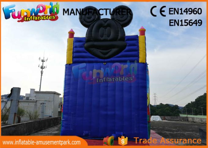 Casa inflable comercial de la despedida del Pvc Mickey Mouse con la diapositiva fácil llevar
