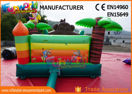 Castillos animosos comerciales de costura dobles de la selva del mono/puente inflable de los niños