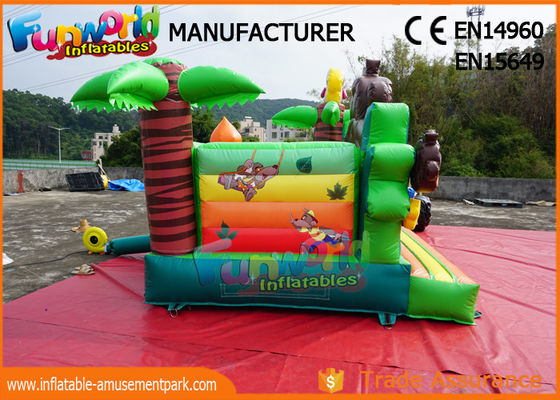 Castillos animosos comerciales de costura dobles de la selva del mono/puente inflable de los niños