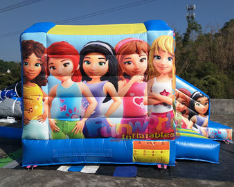 Lego Inflable Castillo Rebobinable Con Deslizador Para Niñas Impresión de Seda